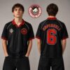 Foo Fighters Take Cover Tour 2026 Merch Rock And Roll 3 Devils Polo Football Jersey