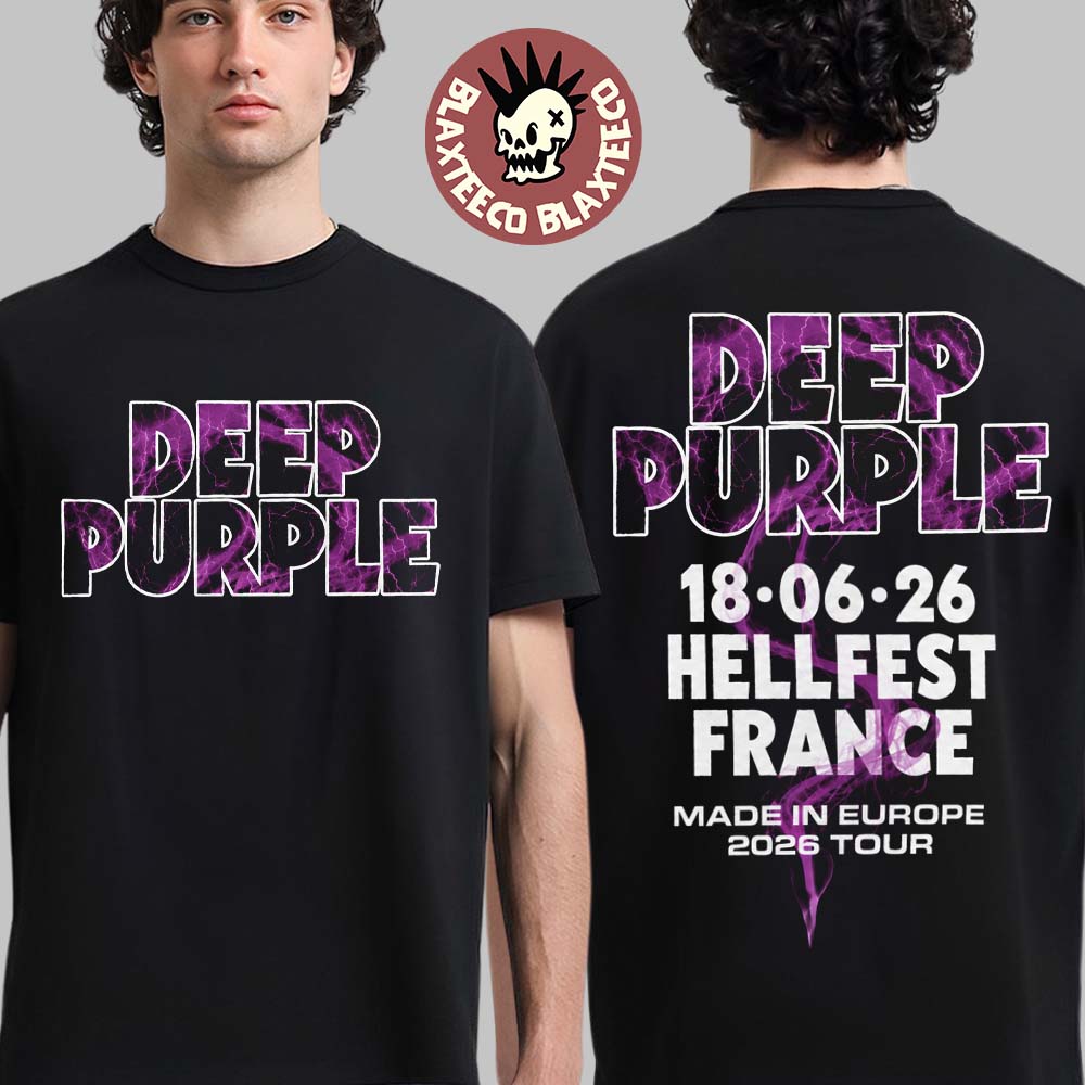 Deep Purple Hellfest 2026 Merch In France On 18 June 2026 Made In Europe Tour T-Shirt Deep Purple Hellfest 2026 Merch In France On 18 June 2026 Made In Europe Tour T-Shirt