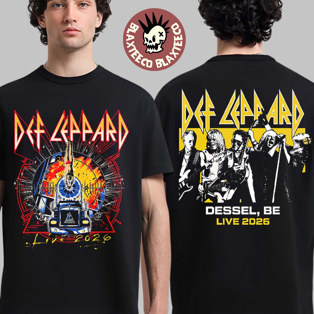 Def Leppard Live 2026 Tour UK And EU Merch Dessel Belgium Event T-Shirt Def Leppard Live 2026 Tour UK And EU Merch Dessel Belgium Event T-Shirt