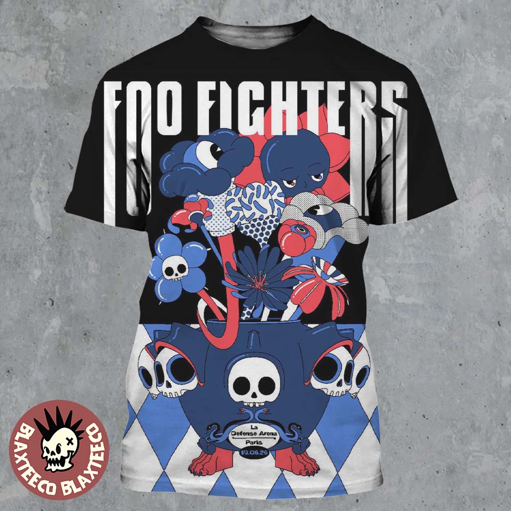 Foo Fighters Paris France 2026 Event Poster At La Defense Arena On 19 June 2026 All Over Print Shirt Foo Fighters Paris France 2026 Event Poster At La Defense Arena On 19 June 2026 All Over Print Shirt