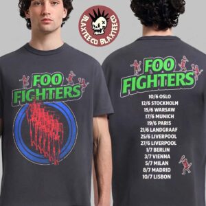 Foo Fighters Take Cover Tour 2026 Europe And UK Merch Neon Skeleton T-Shirt