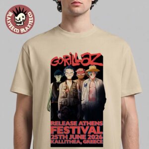 Gorillaz Release Athens Festival 2026 Merch Tee In Kallithea Greece On 25 June 2026 T-Shirt