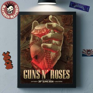 Guns N Roses Antwerp Belgium 2026 Event Poster At Afas Dome On 28 June 2026 Home Decor Poster Canvas