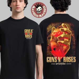 Guns N Roses Antwerp Belgium 2026 Specific Event Tee At Afas Dome On 28 June 2026 Two Sided T-Shirt