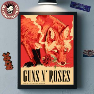 Guns N Roses Download Festival 2026 Event Poster Donington UK On 13 June 2026 The Red Fox Home Decor Poster Canvas