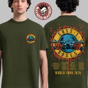 Guns N Roses World Tour 2026 Merch Logo Military Green T-Shirt