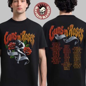 Guns N Roses World Tour 2026 Merch Use Your Illusion Art With Dates Two Sided T-Shirt