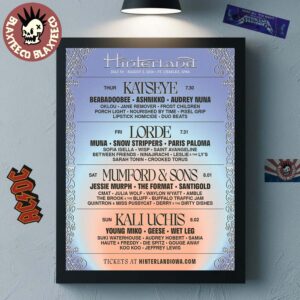 Hinterland Festival 2026 Full Lineup St Charles Iowa From July 30 To August 2 2026 Poster Canvas