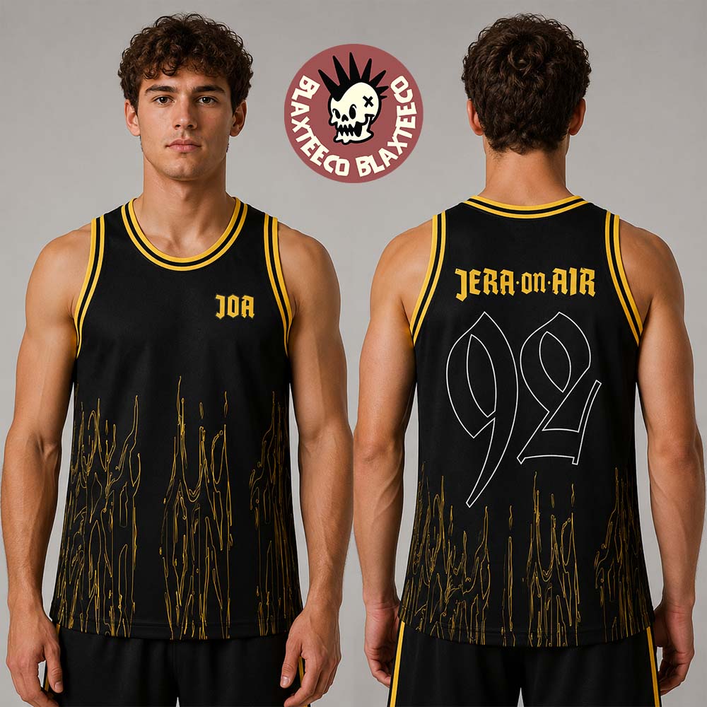 Jera On Air 2026 Festival Merch In Ysselsteyn Netherlands On June 25 26 27 2026 92 Black And Yellow Basketball Jersey Jera On Air 2026 Festival Merch In Ysselsteyn Netherlands On June 25 26 27 2026 92 Black And Yellow Basketball Jersey