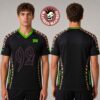 Jera On Air 2026 Festival Merch In Ysselsteyn Netherlands On June 25 26 27 2026 92 Black And Yellow Mesh Football Jersey T-shirt
