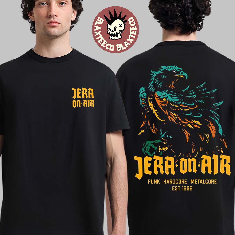 Jera On Air 2026 Festival Merch In Ysselsteyn Netherlands On June 25 26 27 2026 Logo With Big Eagle T-Shirt Jera On Air 2026 Festival Merch In Ysselsteyn Netherlands On June 25 26 27 2026 Logo With Big Eagle T-Shirt