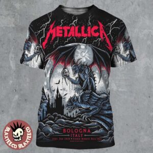Metallica M72 Bologna Italy 2026 Pop Up Shop Poster At Stadio Renato On June 3 2026 The Gargoyle Winged Demon All Over Print Shirt