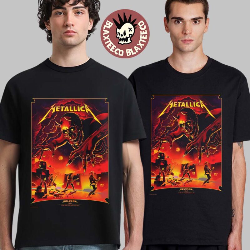Metallica M72 Bologna Italy 2026 Venue Poster At Stadio Renato Dall Ara On 3 June 2026 The Demon Art T Shirt