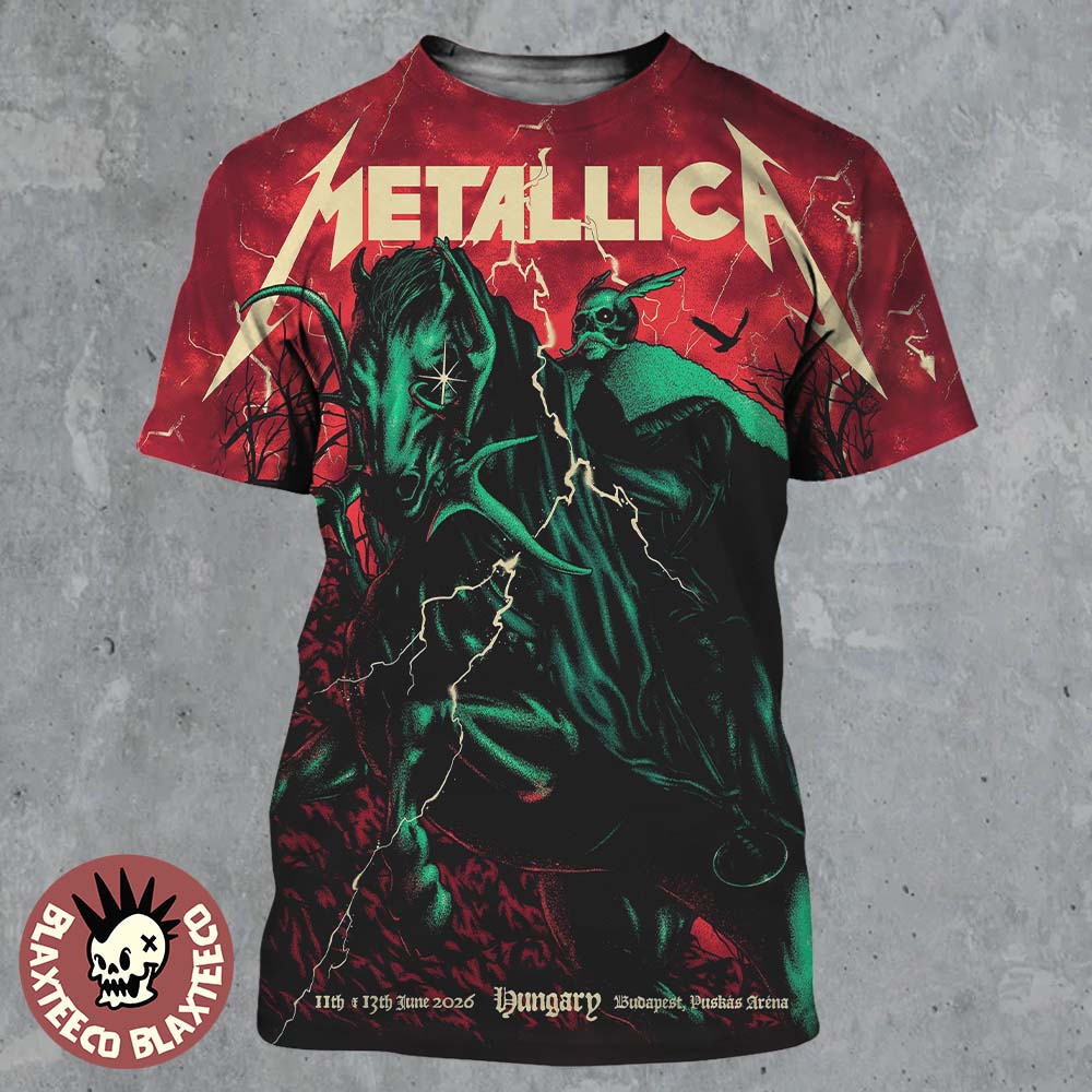 Metallica M72 Budapest Hungary 2026 Pop Up Shop Poster At Puskas Arena On 11 And 13 June 2026 The Death Knight Art All Over Print Shirt Metallica M72 Budapest Hungary 2026 Pop Up Shop Poster At Puskas Arena On 11 And 13 June 2026 The Death Knight Art All Over Print Shirt