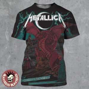 Metallica M72 Cardiff Wales 2026 Event Poster At Principality Stadium On 28 June 2026 Red Dragon Art All Over Print Shirt