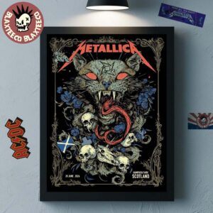 Metallica M72 Glasgow Scotland 2026 Venue Poster At Hampden Park On 25 June 2026 The Wild Cat Art Home Decor Poster Canvas
