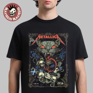 Metallica M72 Glasgow Scotland 2026 Venue Poster At Hampden Park On 25 June 2026 The Wild Cat Art T-Shirt