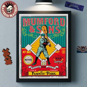 Mumford And Sons Boston Massachusetts 2026 Event Poster Live In Concert At Fenway Park On June 22 2026 Boston Red Sox Batter Poster Canvas