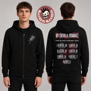 My Chemical Romance The Black Parade 2026 Tour EU And UK Merch Dates Back Zip Up Hoodie