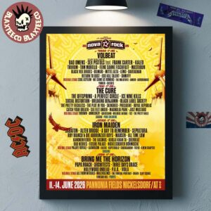 Nova Rock 2026 Festival Full Lineup In Nickelsdorf Austria At Pannonia Fields From 11 To 14 June 2026 Home Decor Poster Canvas