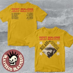 Post Malone X Jelly Roll Big Ass Stadium Tour 2026 North America Official Schedule Dates Two Sided T-Shirt