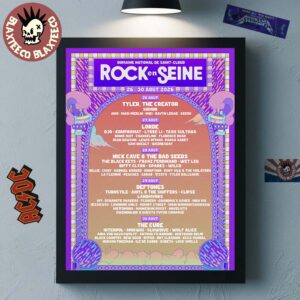 Rock En Seine 2026 Festival Lineup At Domaine National De Saint Cloud From 26 To 39 August 2026 Home Decor Poster Canvas