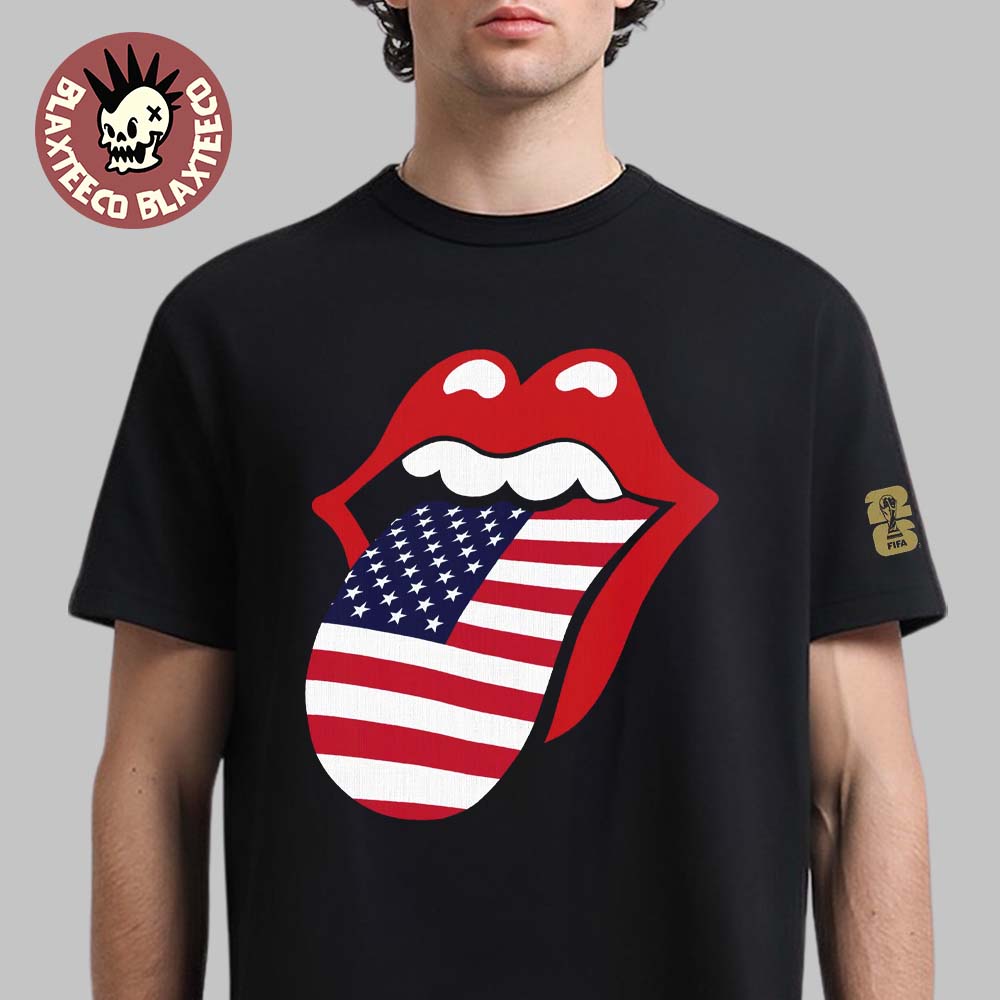 Rolling Stones x FIFA World Cup 2026 USA Headliner Lick Tongue Logo T-Shirt Rolling Stones x FIFA World Cup 2026 USA Headliner Lick Tongue Logo T-Shirt