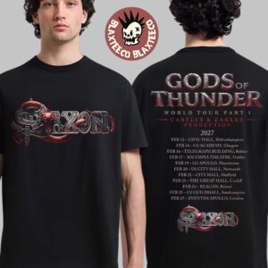 Saxon Gods of Thunder World Tour 2027 Part 1 Merch T-Shirt