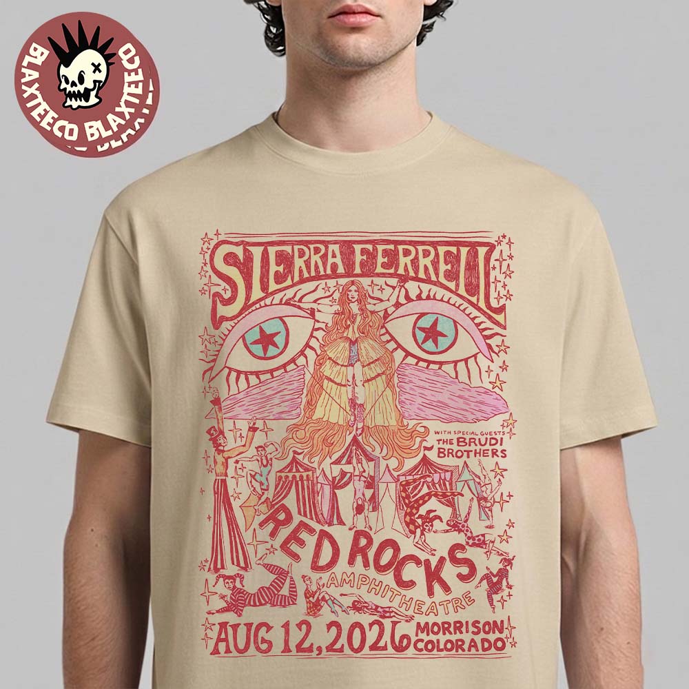 Sierra Ferrell Morrison Colorado 2026 Venue Poster Live At Red Rocks Amphitheatre On August 12 2026 T-Shirt Sierra Ferrell Morrison Colorado 2026 Venue Poster Live At Red Rocks Amphitheatre On August 12 2026 T-Shirt