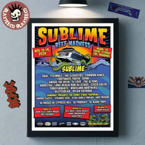 Sublime Reef Madness Cruise 2026 Miami To Great Stirrup Cay Bahamas On November 15-19 2026 Poster Canvas