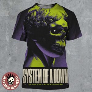 System Of A Down Stockholm Sweden 2026 Venue Poster At Strawberry Arena On 29 June 2026 All Over Print Shirt
