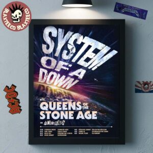 System Of A Down UK And Europe 2026 Stadium Tour With Queens Of The Stone Age And Acid Bath Schedule Dates Decor Poster Canvas
