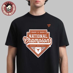 Texas Longhorns 2026 NCAA Softball Women’s College World Series Back-to-Back National Champions Logo Fanatics Black T-Shirt
