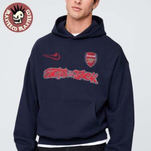 Travis Scott X Arsenal Cactus Jack Spray Logo Navy Hoodie