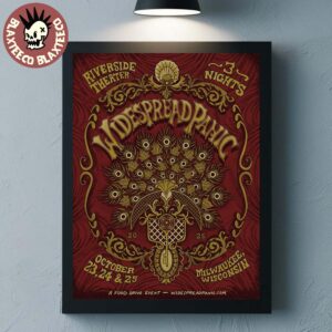 Widespread Panic Live At Riverside Theater Milwaukee Wisconsin 2026 Event Poster On October 23 24 And 25 2026 Poster Canvas