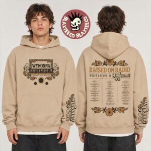 Wynonna Judd Raised On Radio Tour 2026 Merch Flowers Sand Hoodie