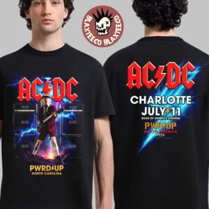 ACDC Charlotte PWR Up Tour 2026 Exclusive Tee At North Carolina Bank Of America Stadium On July 11 2026 Two Sided T-Shirt