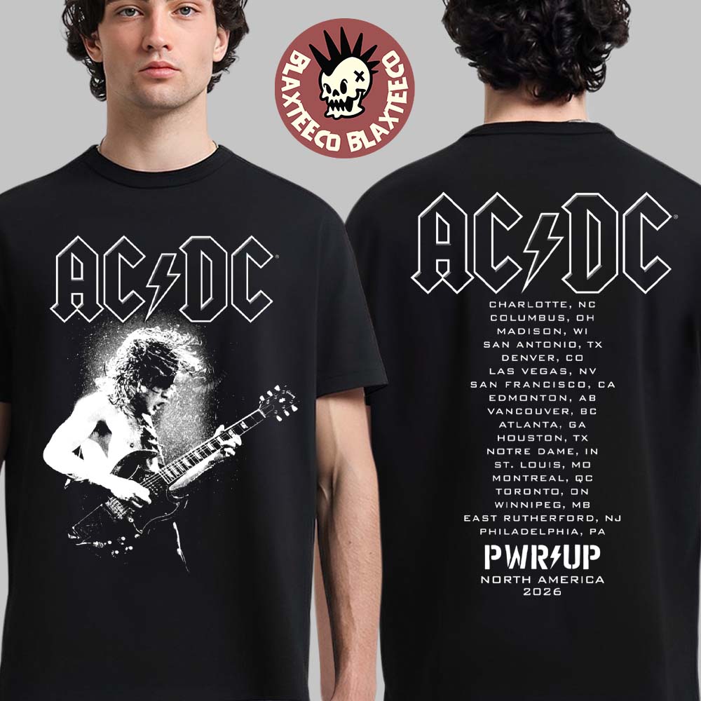 ACDC PWR Up Tour 2026 North America Merch Angus Electric T-Shirt ACDC PWR Up Tour 2026 North America Merch Angus Electric T-Shirt