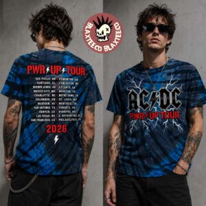 ACDC PWR Up Tour 2026 North America Merch Lightning Tie Dye T-Shirt