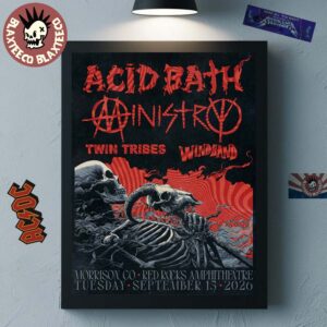 Acid Bath X Ministry With Twin Tribes And Windhand Red Rocks Amphitheatre Morrison CO 2026 Event Poster On September 15 2026 Poster Canvas