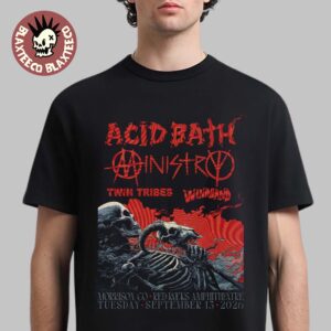 Acid Bath X Ministry With Twin Tribes And Windhand Red Rocks Amphitheatre Morrison CO 2026 Event Poster On September 15 2026 T-Shirt