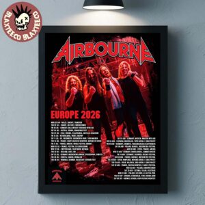 Airbourne Get Gutsy Europe 2026 Tour Schedule Dates Home Decor Poster Canvas