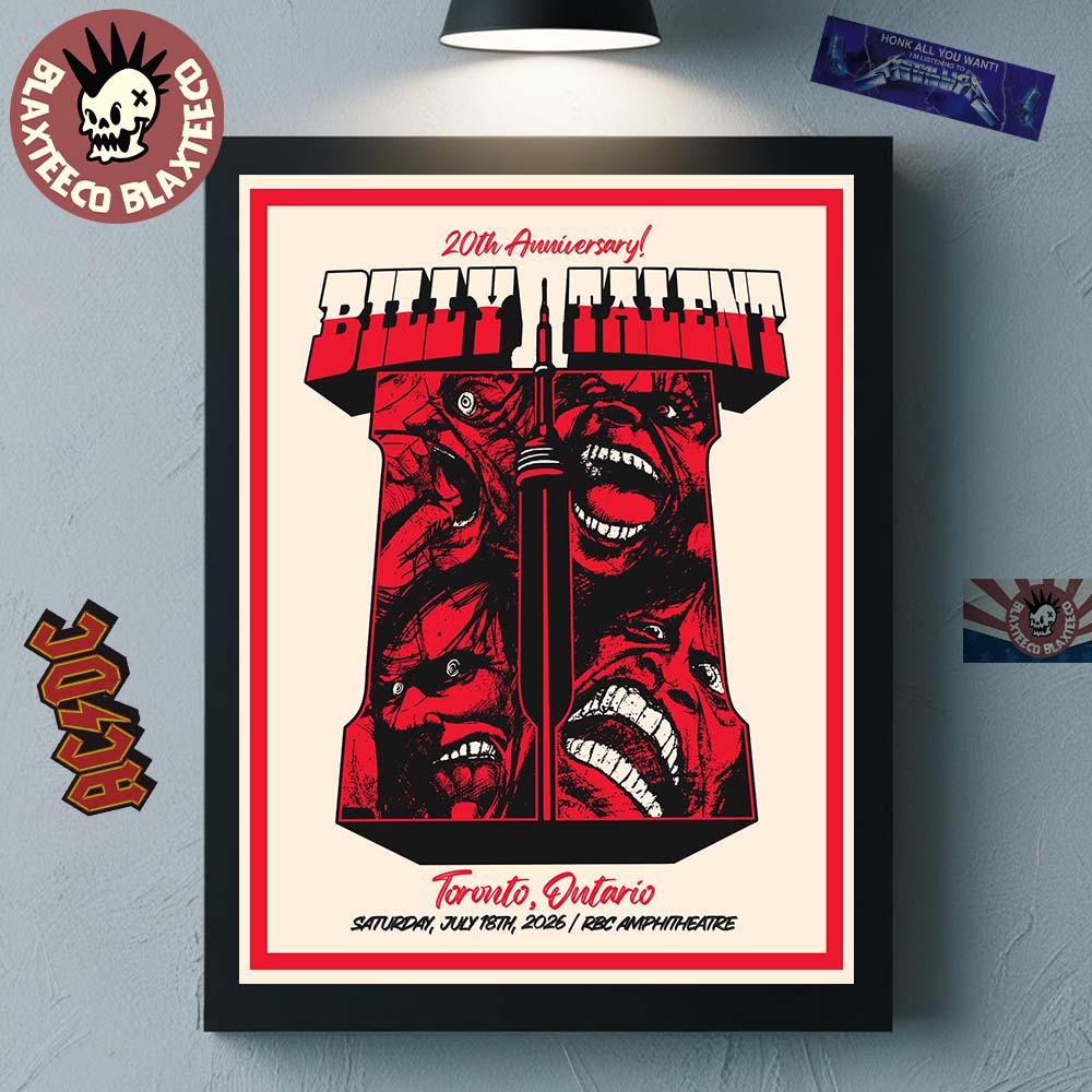 Billy Talent Toronto Ontario Canada 2026 Event Poster For Show At RBC Amphitheatre On July 18 2026 Home Decor Poster Canvas Billy Talent Toronto Ontario Canada 2026 Event Poster For Show At RBC Amphitheatre On July 18 2026 Home Decor Poster Canvas