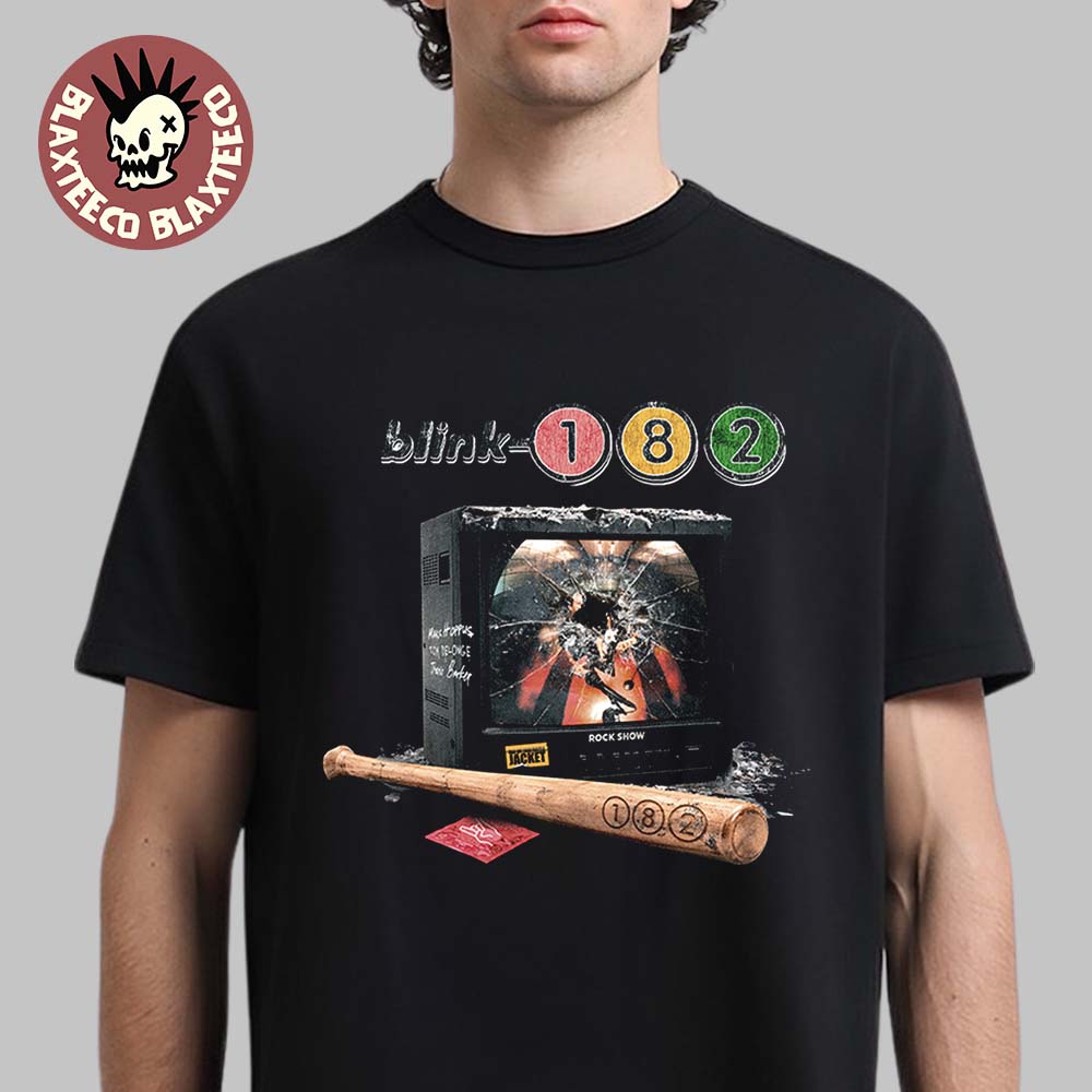Blink-182 2026 Take Off Your Pants and Jacket Anniversary TOYPAJ TV Smash T-Shirt Blink-182 2026 Take Off Your Pants and Jacket Anniversary TOYPAJ TV Smash T-Shirt