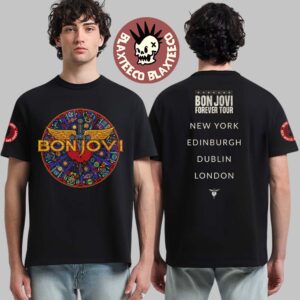 Bon Jovi Forever Tour 2026 Merch Heart And Dagger Stained Glass T-Shirt