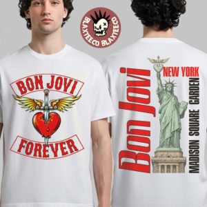 Bon Jovi Forever Tour 2026 Merch New York City Madison Square Garden From July 7 To 26 2026 Liberty T-Shirt