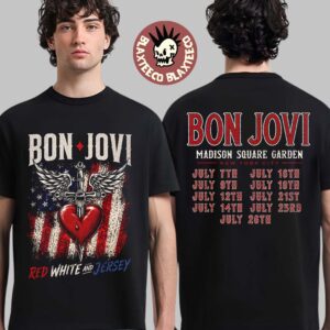 Bon Jovi Forever Tour 2026 Merch New York City Madison Square Garden From July 7 To 26 2026 Red White And Jersey T-Shirt