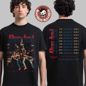 Bon Jovi Forever Tour 2026 Merch New York City Madison Square Garden From July 7 To 26 2026 Retro Photo T-Shirt