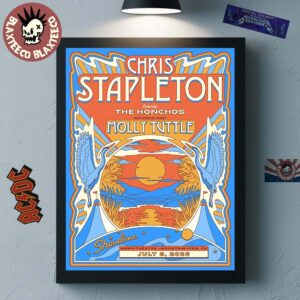 Chris Stapleton Mountain View California 2026 Event Poster At Shoreline Amphitheatre On July 8 2026 Home Decor Poster Canvas