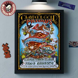 Claypool Gold Primus Claypool Lennon Delirium And Frog Brigade Napa California 2026 Event Poster At Meritage Resort On July 4 2026 Decor Poster Canvas